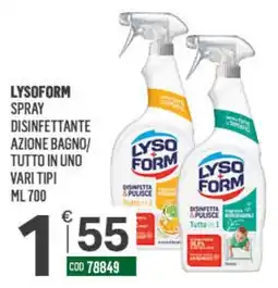 Tutto Risparmio Cash&Carry Lysoform spray disinfettante offerta