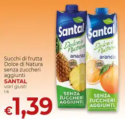 Maxi Nonna Isa Succhi di frutta Dolce di Natura senza zuccheri aggiunti SANTAL offerta