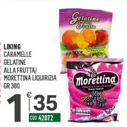 Tutto Risparmio Cash&Carry Liking caramelle gelatine alla frutta / morettina liquirizia offerta