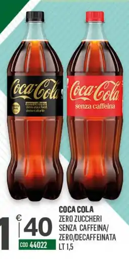 Tutto Risparmio Cash&Carry Coca Cola zero zuccheri senza caffeina offerta