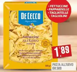 Maxipiù De Cecco Fettuccine all'uovo offerta