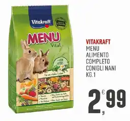 Maxipiù Vitakraft Menu alimento completo conigli nani offerta