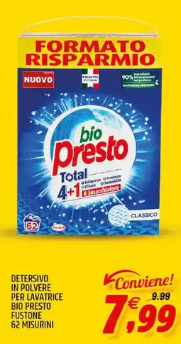 Ard Discount Detersivo in polvere per lavatrice Bio Presto Fustone offerta
