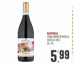 Maxipiù Rapitalà Vino Nero d'Avola offerta