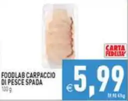 Iperfamily Foodlab carpaccio di pesce spada offerta