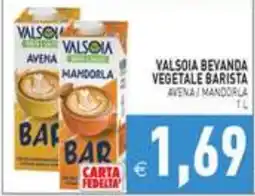 Iperfamily Valsoia bevanda vegetale barista avena / mandorla offerta