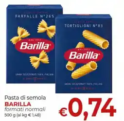 Maxi Nonna Isa Pasta di semola BARILLA formati normali offerta