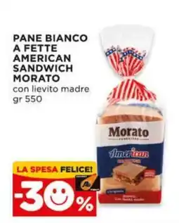 Alì Supermercati Pane bianco a fette American sandwich Morato offerta
