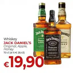 Supermercati Nonna Isa Whiskey JACK DANIEL'S Original, Apple, Honey offerta