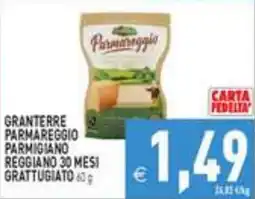 Iperfamily Granterre Parmareggio Parmigiano Reggiano 30 mesi grattugiato offerta