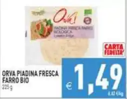 Iperfamily Orva piadina fresca farro bio offerta