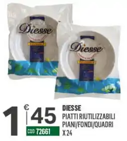 Tutto Risparmio Cash&Carry Diesse piatti riutilizzabili piani/fondi/quadri offerta