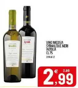 Ard Discount Vino Nicosia Syrah/Due Neri Inzolia offerta