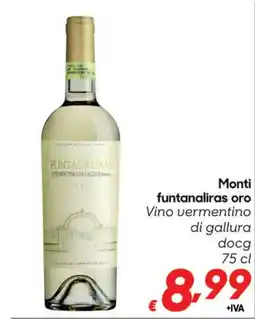 Pac Cash&Carry Monti funtanaliras oro Vino vermentino di gallura docg offerta
