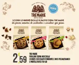 Euroesse Tre Marie Frollini Crema Nocciola/ Cookies Cioccolato Fondente e Noci Pecan/Bianco e Mirtilli Rossi offerta