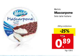 Lidl Mascarpone 250g offerta