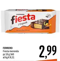 Emisfero Ferrero Fiesta merenda offerta