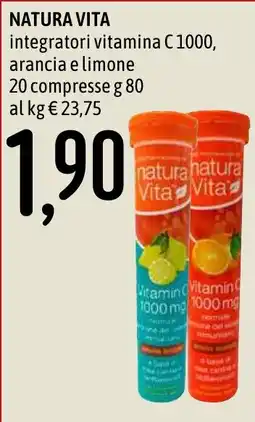 Emisfero Natura Vita integratori vitamina C 1000, arancia e limone offerta
