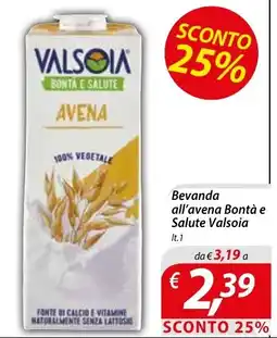 DiMeglio Beveranda all'avena Bontà e Salute Valsoia offerta