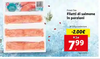 Lidl Filetti di salmone in porzioni 3x125g offerta