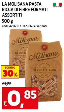 C+C maxigross La Molisana pasta ricca di fibre formati assortiti offerta