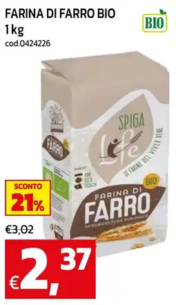 C+C maxigross Spiga Life farina di farro biologico offerta