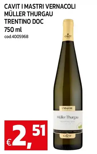 Cavit I Mastri Vernacoli Müller Thurgau