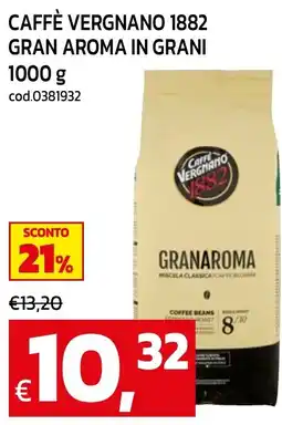 C+C maxigross Caffè Vergnano 1882 Gran Aroma in Grani offerta