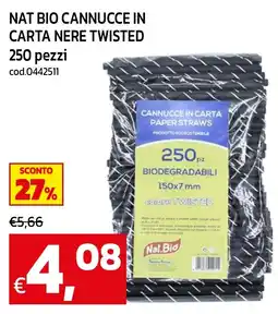 C+C maxigross Cannucce in carta nere twisted Nat.Bio offerta