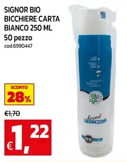 C+C maxigross Signor Bio bicchiere carta bianco offerta