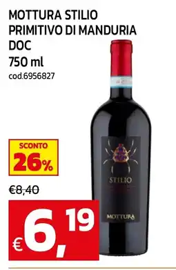 C+C maxigross Mottura Stilio Primitivo di Manduria DOC offerta