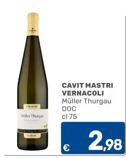 C+C Cash and Carry Cavit Mastri Vernacoli Müller Thurgau offerta