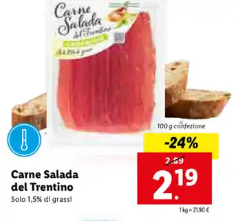 Lidl Carne Salada del Trentino 100g offerta