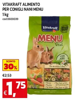 C+C maxigross Vitakraft alimento per conigli nani menu offerta