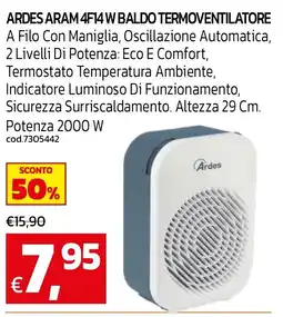 C+C maxigross Ardes Aram 4F14 W baldo termoventilatore offerta