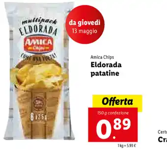 Lidl Amica Chips Eldorada Patatine 150g offerta