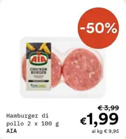 Borello Supermercati Hamburger di pollo AIA offerta