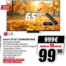 MediaWorld LG Smart TV 65" offerta