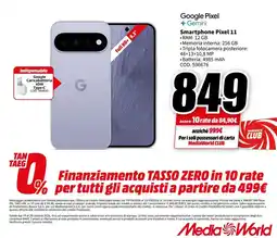 MediaWorld Google Pixel Gemini Smartphone Pixel 11 offerta