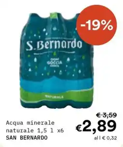 Borello Supermercati Acqua minerale naturale SAN BERNARDO offerta