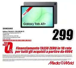 MediaWorld Samsung Galaxy Tab A11+ offerta