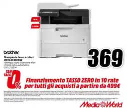 MediaWorld Stampante laser a colori MFCL3740CDW offerta