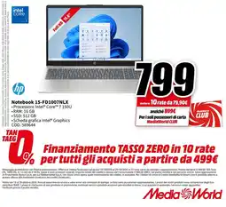MediaWorld Notebook 15-FD1007NLX offerta
