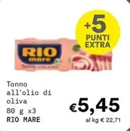 Borello Supermercati Tonno all'olio di oliva RIO MARE offerta