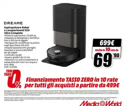 MediaWorld DREAME Aspirapolvere Robot e Lavapavimenti X50 Ultra Complete offerta