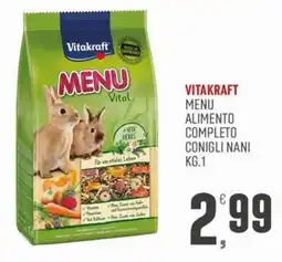 Marketpiù Vitakraft Menu alimento completo conigli nani offerta