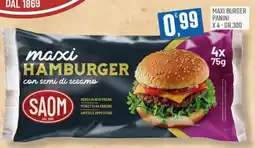 Marketpiù Maxi Hamburger con semi di sesamo SAOM offerta