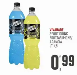 Marketpiù Vivarade sport drink frutta/limone/arancia offerta