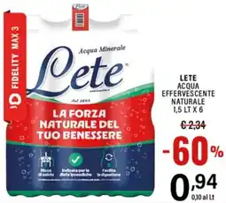 Gecop Lete acqua effervescente naturale offerta