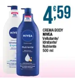 Sidis mini Crema body Nivea Vellutante/Idratante/Nutriente offerta